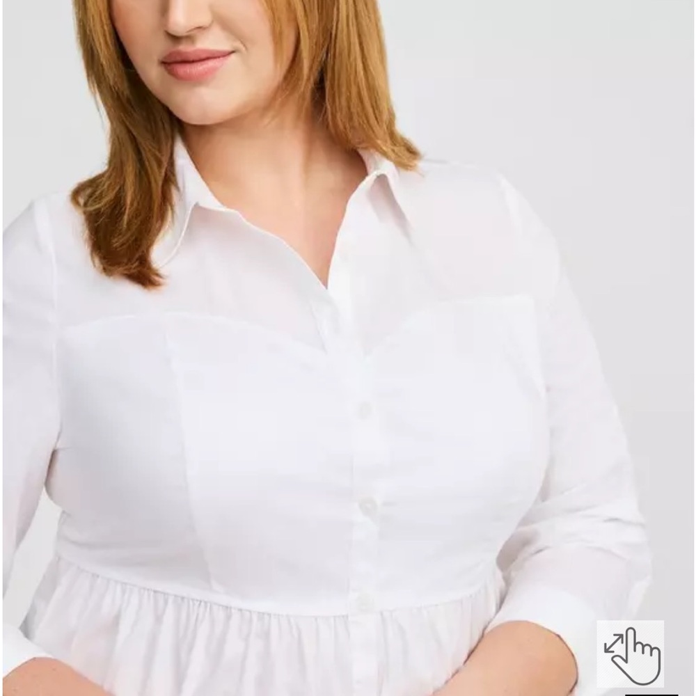 Torrid White Button-Down Shirt - Picture 3 of 12